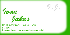 ivan jakus business card